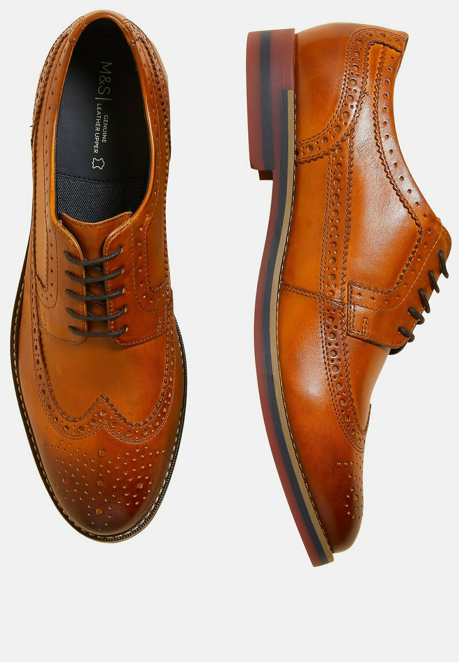 Marks & Spencer Trisole BroguesStringate ElegantiChestnut Uomo Scarpe Eleganti QM412M002-O11 6 Marks & Spencer Trisole BroguesStringate ElegantiChestnut Uomo Scarpe Eleganti QM412M002-O11 - immagine 4