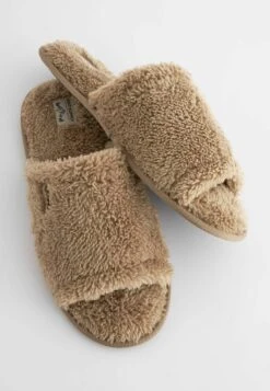 Next Borg Lined Slider Slippers - Pantofole - Stone Natural -Luce Scarpe Negozio 923fa64b13aa4ce1bc5792497e8d4edd